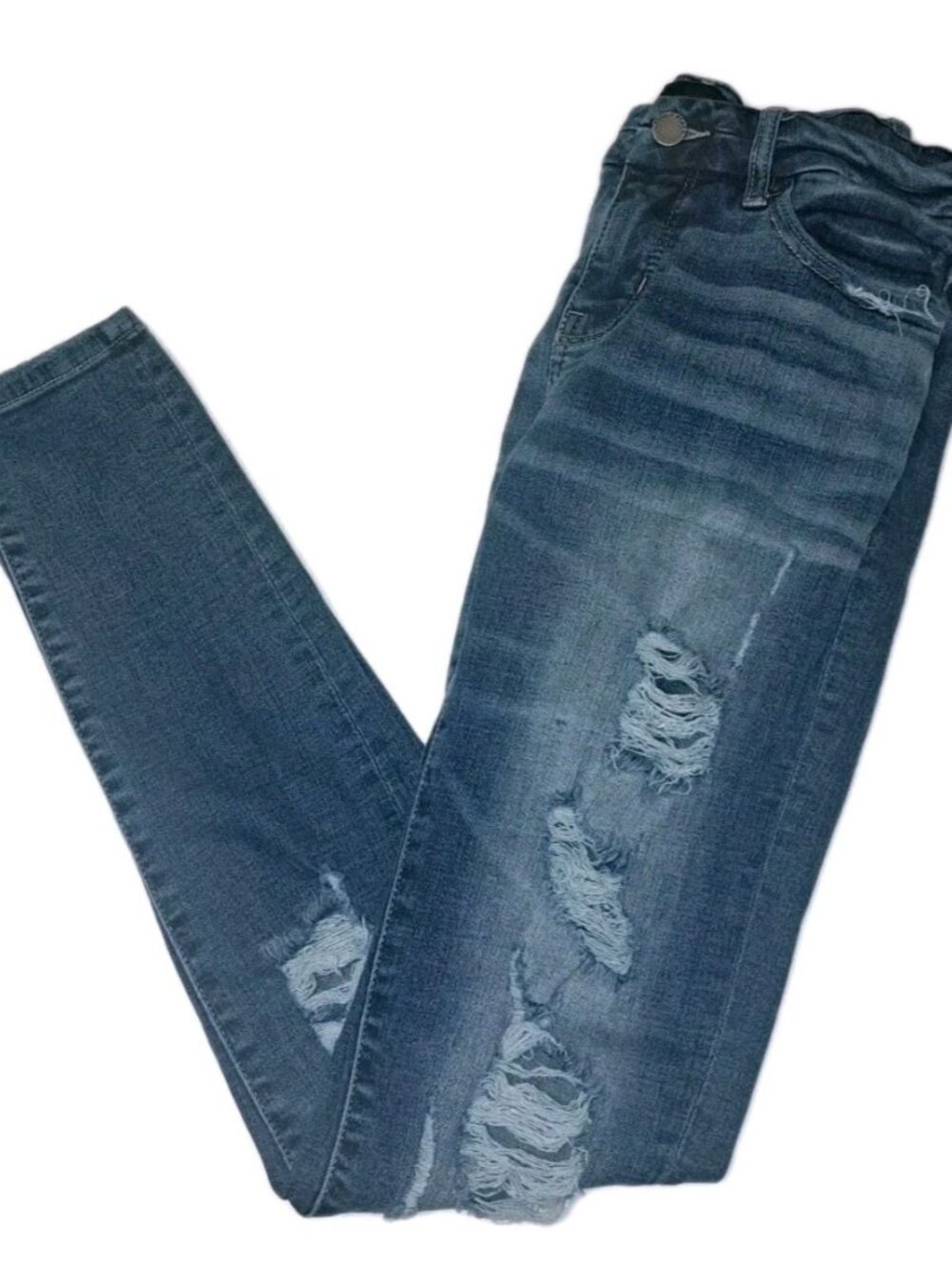 Buckle Black Men's Blue Skinny Jeans 26X31 Distressed
